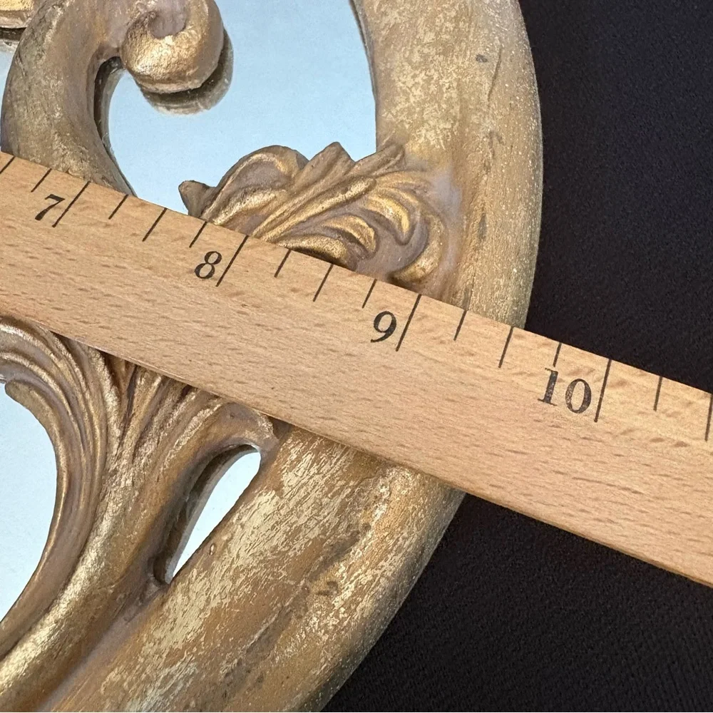 Florentine Style Round Gold Wall Mirror Decor - Hollywood Regency - Classic